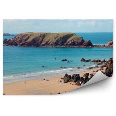 Öntapadó fotótapéta Marloes Beach Anglia sziklák óceán ég felhők