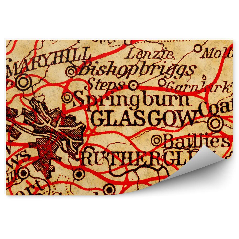 Fotótapéta Glasgow régi térkép