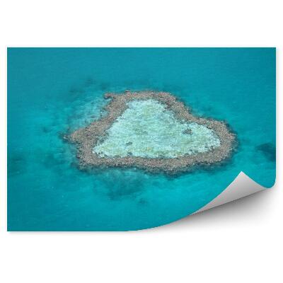 Fali poszter tapéta Korallzátony szív alakú kék víz