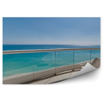 Öntapadó fotótapéta Kilátás erkély óceán nyugágy üveg homok kilátás