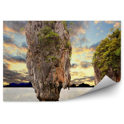 Öntapadó fotótapéta Thaiföld szikla meredek felhős ég sziget