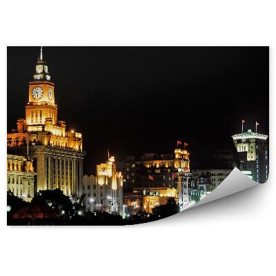 Modern fotótapéta Városi táj emberek éjszakai fények