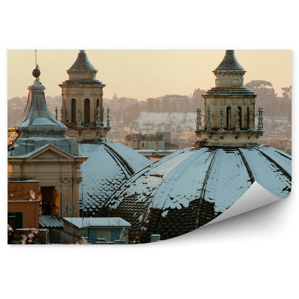 Fotótapéta Hóval borított templomkupolák