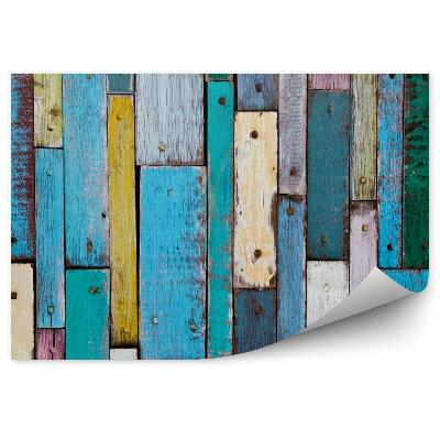 Fotótapéta Dekoratív és színes fa deszkák