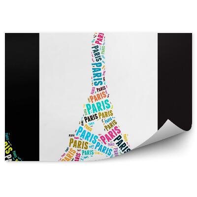 Fotótapéta Színes feliratok az Eiffel-toronyról