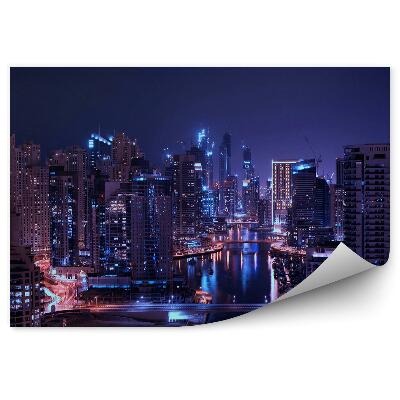 Poszter tapéta Dubai felhőkarcolók fények városi táj