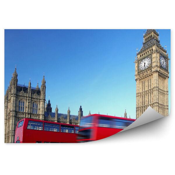 Fotótapéta Piros buszok forgalom London közlekedés
