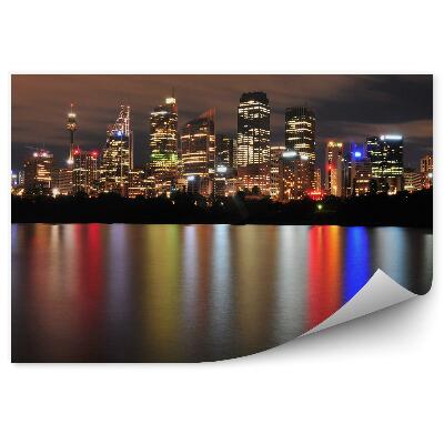 Fotótapéta Ausztrália Sydney épületek fényei éjszaka