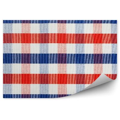 Fotótapéta Piknik takaró kockás piros kék textúra