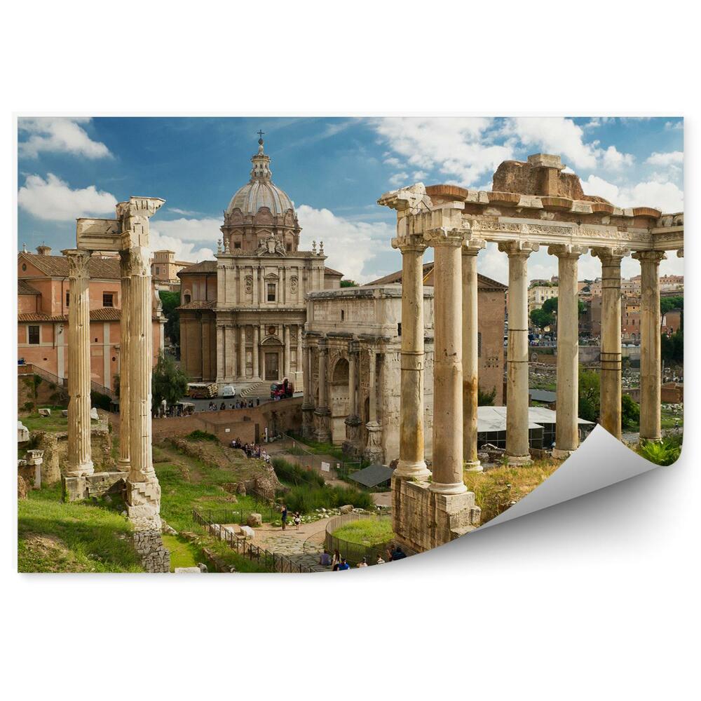 Fali poszter tapéta A Forum Romanum romjai, a turizmus emlékműve