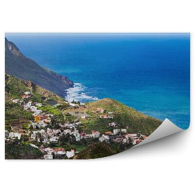 Fotótapéta hegyek épületek út óceán ég Tenerife