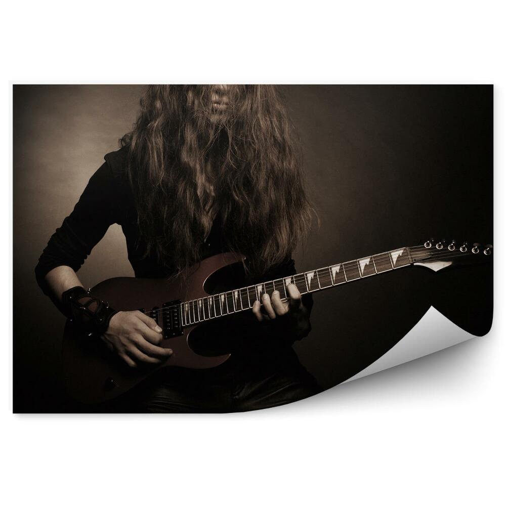 Öntapadós fotótapéta falra Fiatal gitáros hosszú haj gitár