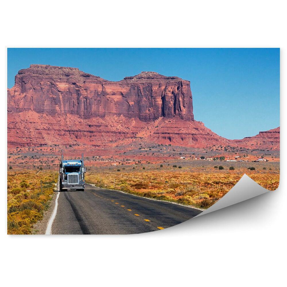 Öntapadós fotótapéta Arizona út sziklák füves teherautó