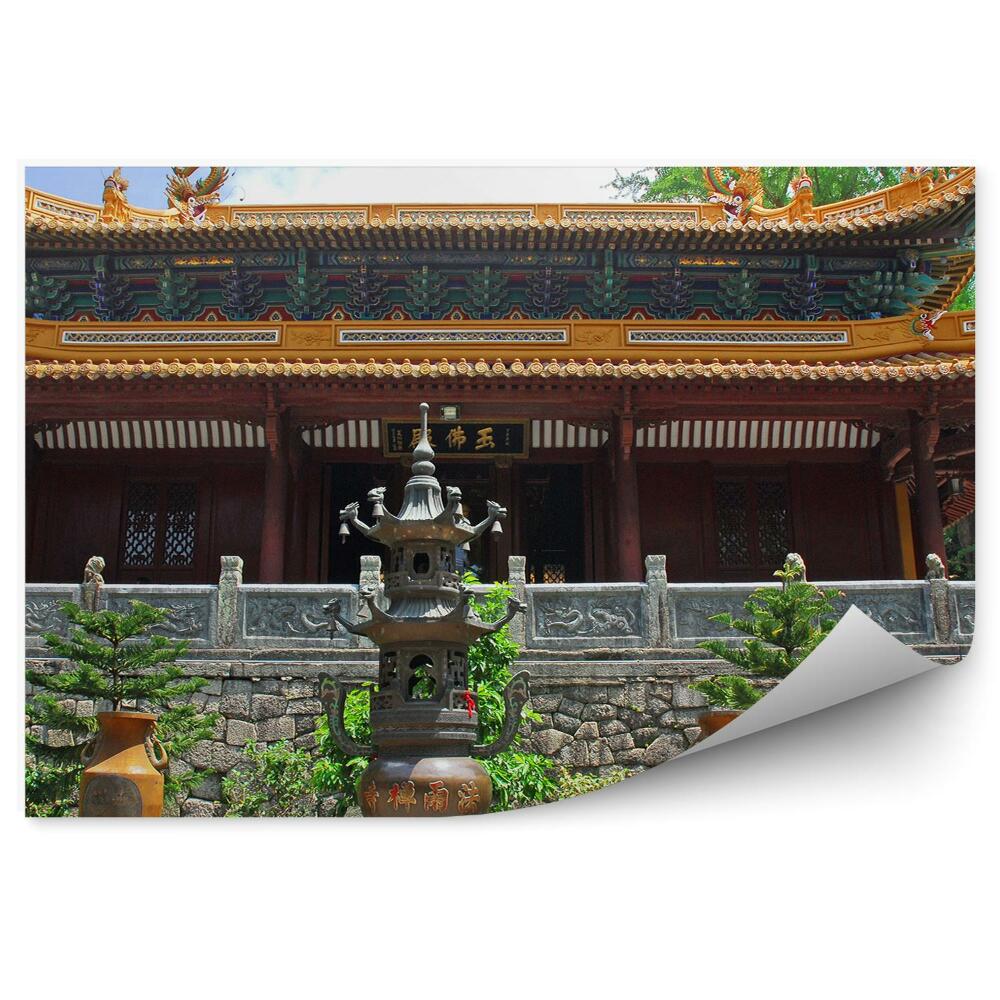 Poszter tapéta Sanctuary China Island buddhizmus természet arany