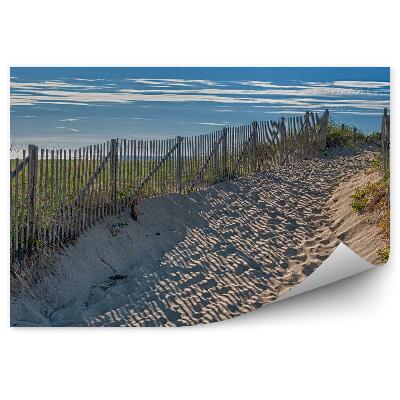 Modern fotótapéta Strand fű kerítés ég felhők