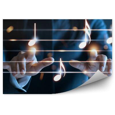 Öntapadós fotótapéta falra kotta hegedű kulcs stave fény ember kezét