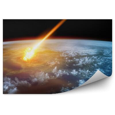 Öntapadó fotótapéta Bolygó föld felhők hullócsillag