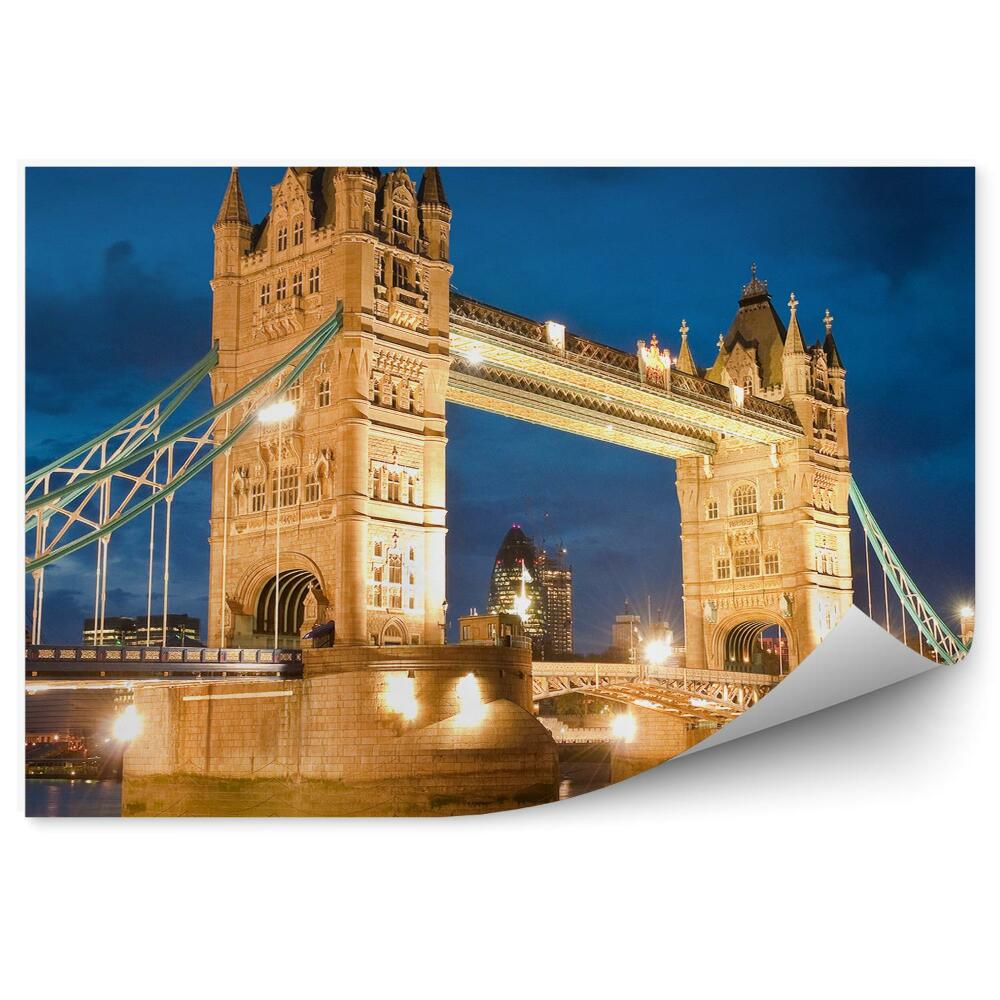 Fotótapéta A híres Tower Bridge éjjel megvilágítva