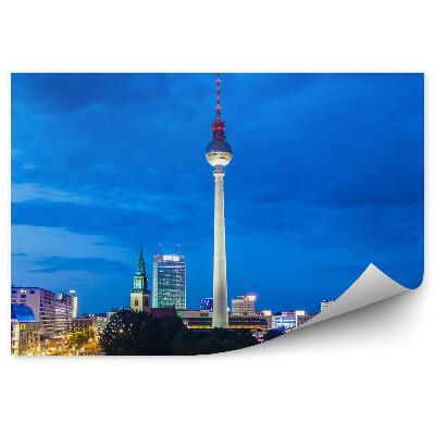 Fotótapéta TV-torony kilátás Berlin éjszakai fények