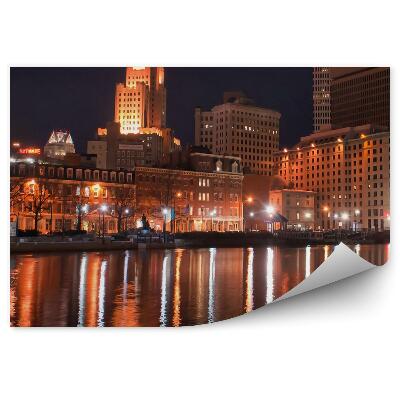 Fotótapéta felhőkarcolók fák hidak gondviselés folyó