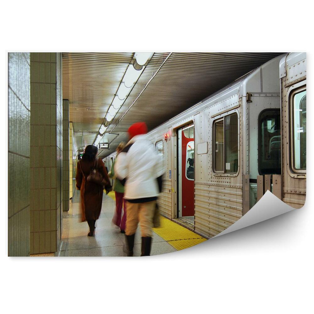 Fali poszter tapéta Metró állomás vonat forgalom ember utazik