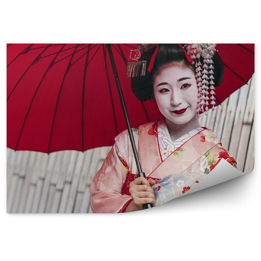 Kép tapéta Városi japán női gésa kimonó esernyő