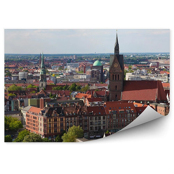 Öntapadó fotótapéta Panoráma a városi épületek Hannover, Németország