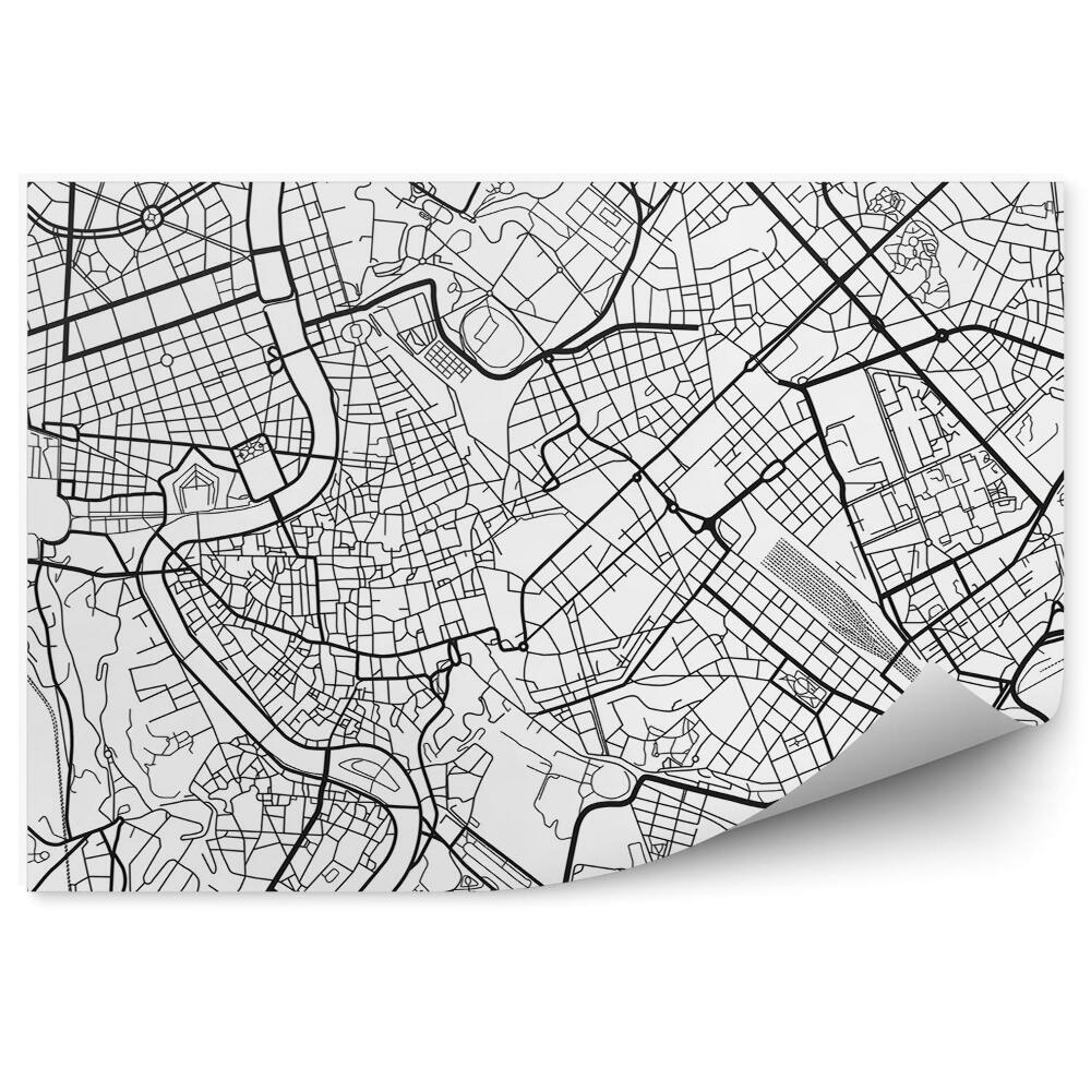 Fotótapéta London várostérkép fekete-fehér