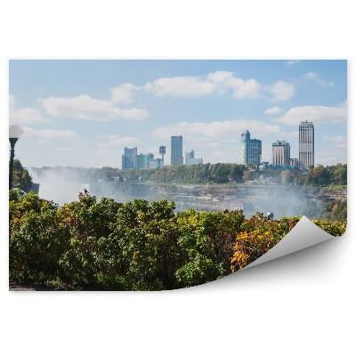 Öntapadós fotótapéta Városi vízesés növények zöld