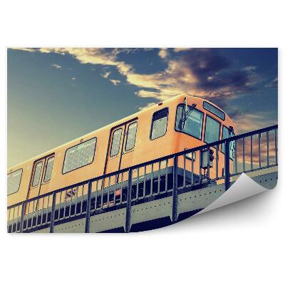 Fali poszter tapéta Berlini híd narancssárga vonatfénnyel