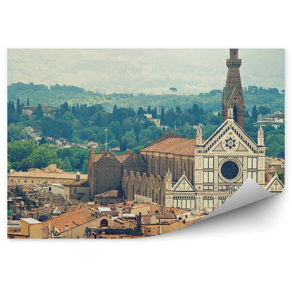 Fotótapéta Bazilika Santa Croce Firenze épületek hegyek égbolt