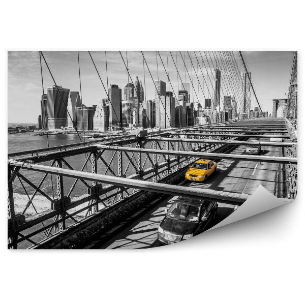 Fotótapéta Taxi átkelő a Brooklyn hídon New Yorkban