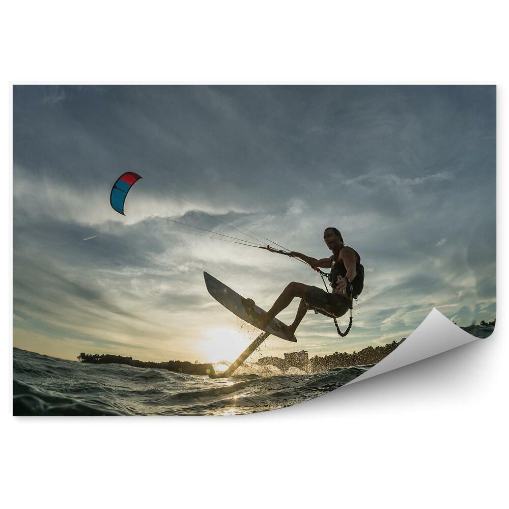 Fotótapéta Kitesurf óceáni égbolt felhők sport
