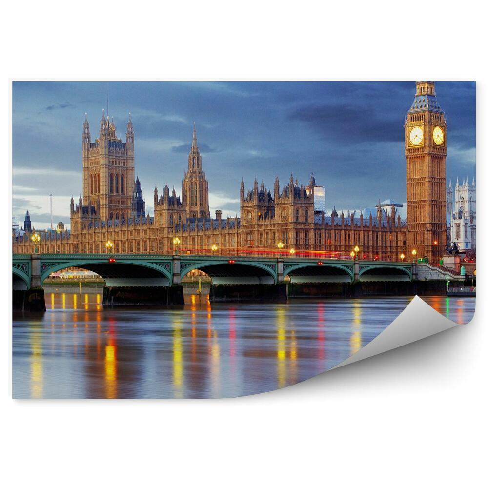 Fotótapéta Alkonyat felhős égbolt fényei Big Ben város