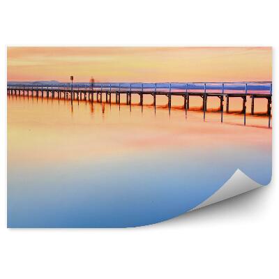 Öntapadó fotótapéta Gyönyörű csodálatos naplemente óceáni móló