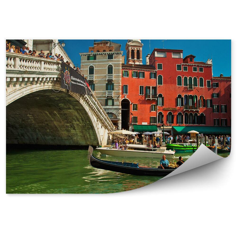 Fotótapéta nézet Grand Canal Velence Rialto híd emberek épületei Olaszország