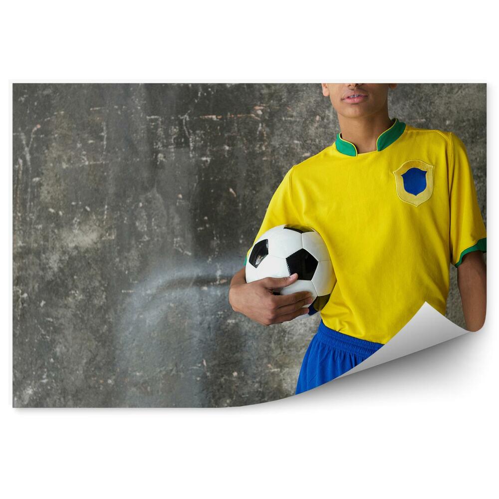 Fotótapéta Fiatal brazil futballista a labdával