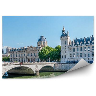 Fotótapéta Saint-Michel híd épületek fák Franciaország Párizs Szajna