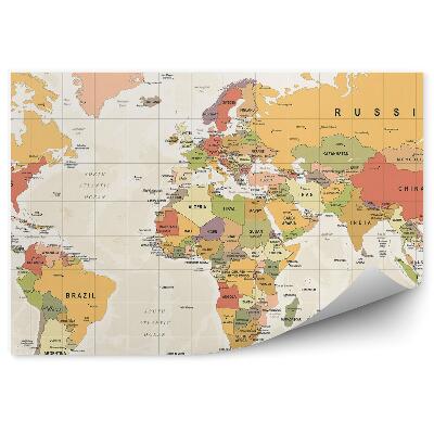 Fotótapéta Vintage világtérkép országok neveivel