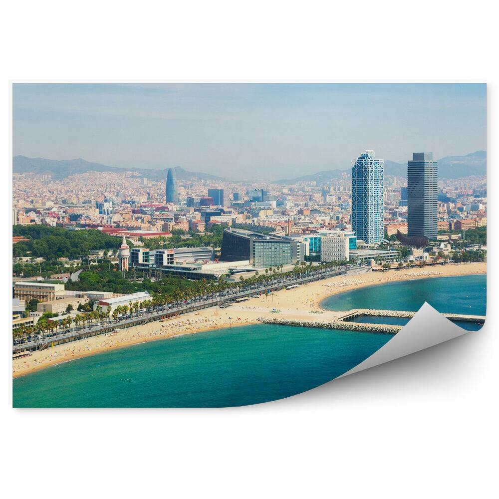 Poszter tapéta Barcelona madártávlatból tenger