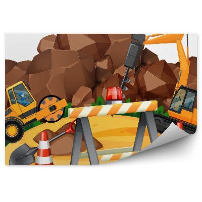 Fotótapéta Építőipari kotrógép fúrókövek