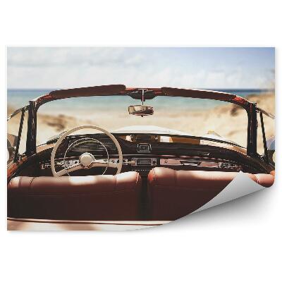 Modern fotótapéta Romantikus retro autó a tengerparton