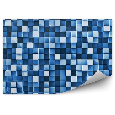 Fotótapéta 3D kocka kék perspektivikus négyzetek