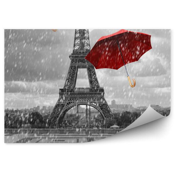 Fotótapéta Eiffel-torony repülő esernyőkkel.
