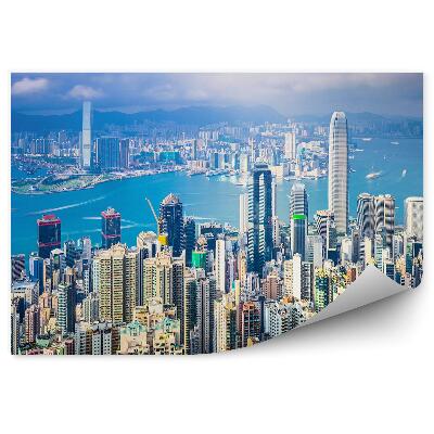 Modern fotótapéta Hong Kong légi felvétel a város épületeire