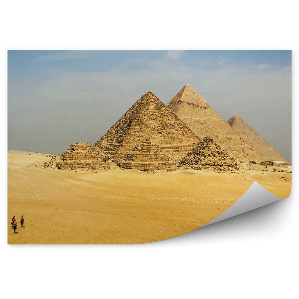 Modern fotótapéta Gízai piramisok Egyiptom homokos turisták