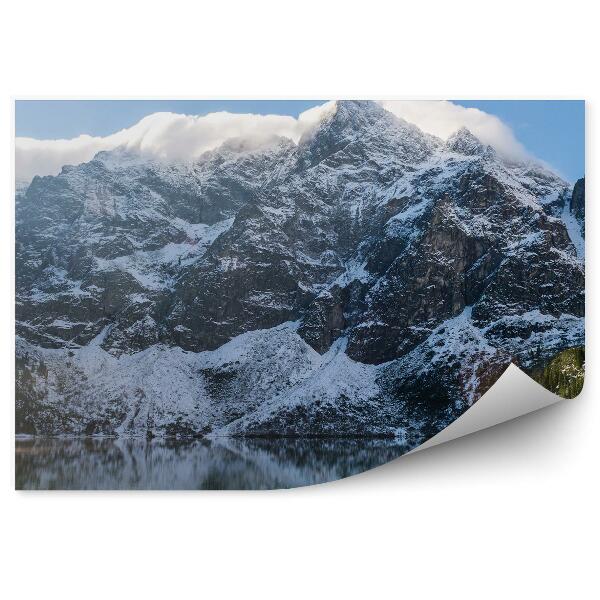 Öntapadó fotótapéta Morskie Oko Tatra hegység fák ég felhői
