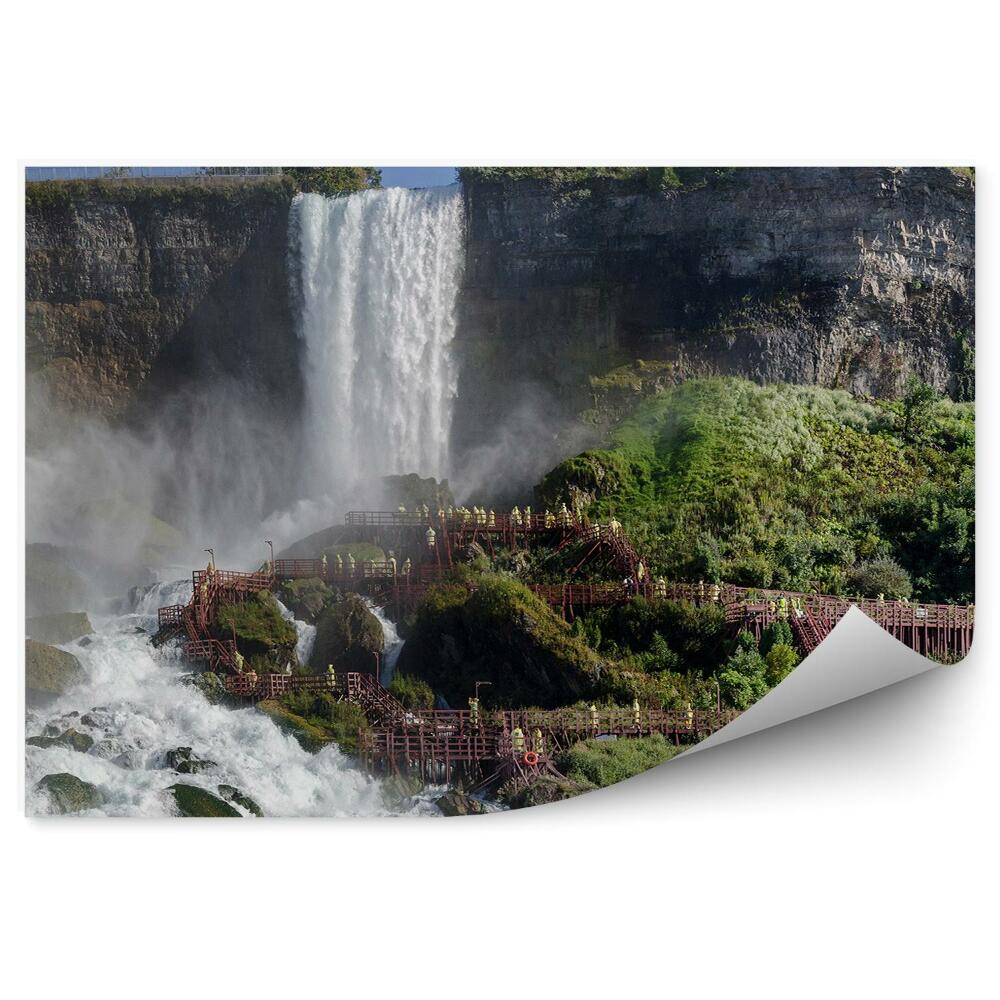 Öntapadós fotótapéta Niagara-vízesés köd turisták