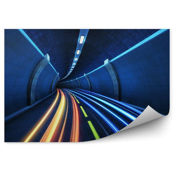 3d fotótapéta Autófények könnyű csíkok a tunelben