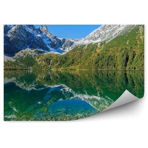Öntapadós fotótapéta Kövek a tóban Morskie Oko hegyvidéki tájkép